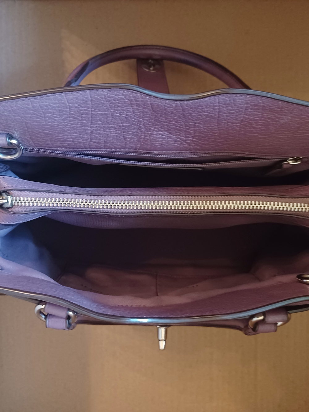 Coach Pebbled Leather Satchel in Plum - Picture 7 of 10